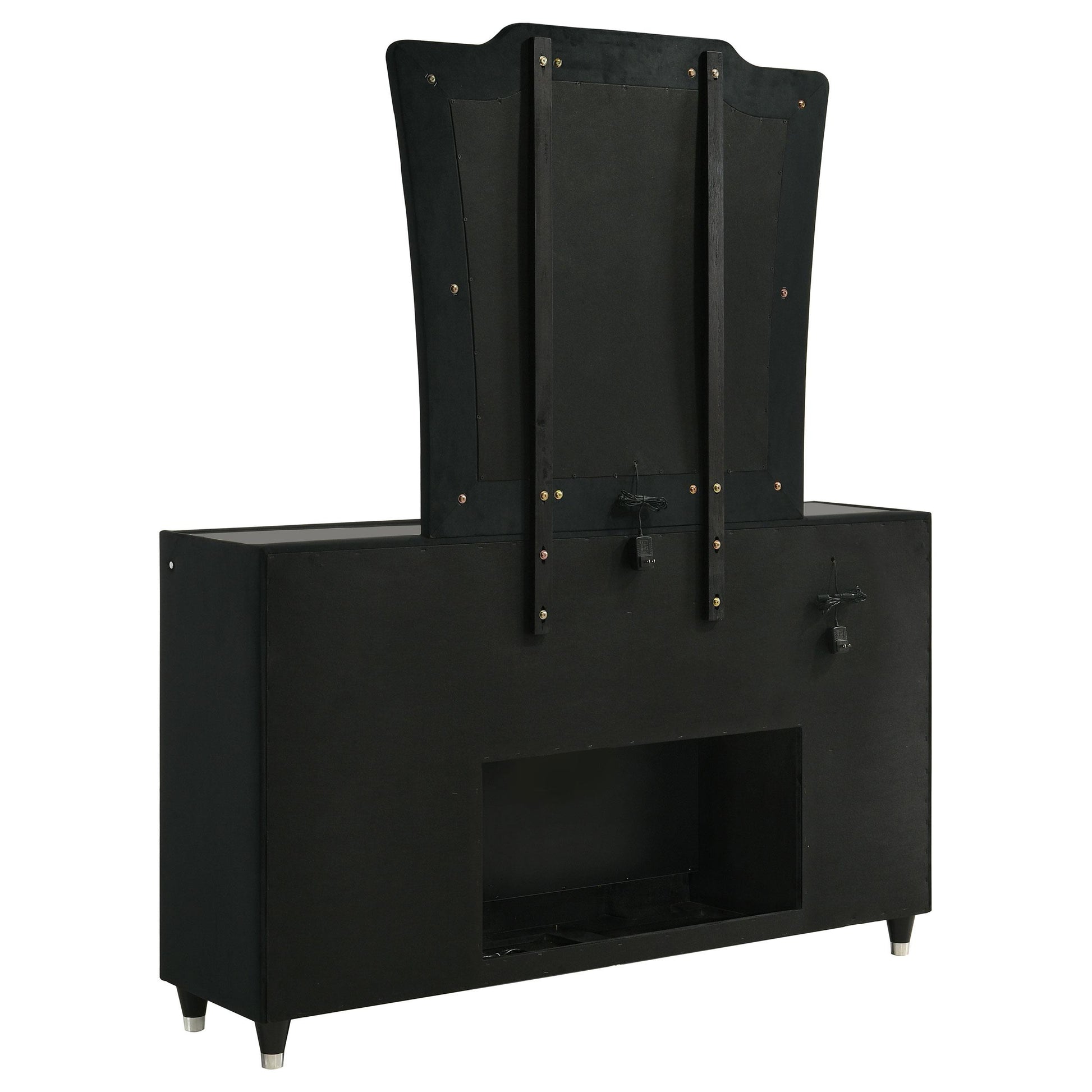  Coaster Furniture Lorient 223163FBM 8-drawer LED Flame Box Dresser and Mirror - Black IMAGE 2