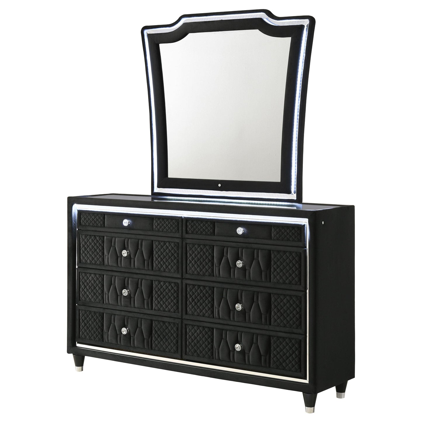  Coaster Furniture Lorient 223163M 8-drawer LED Dresser with Mirror - Black IMAGE 10