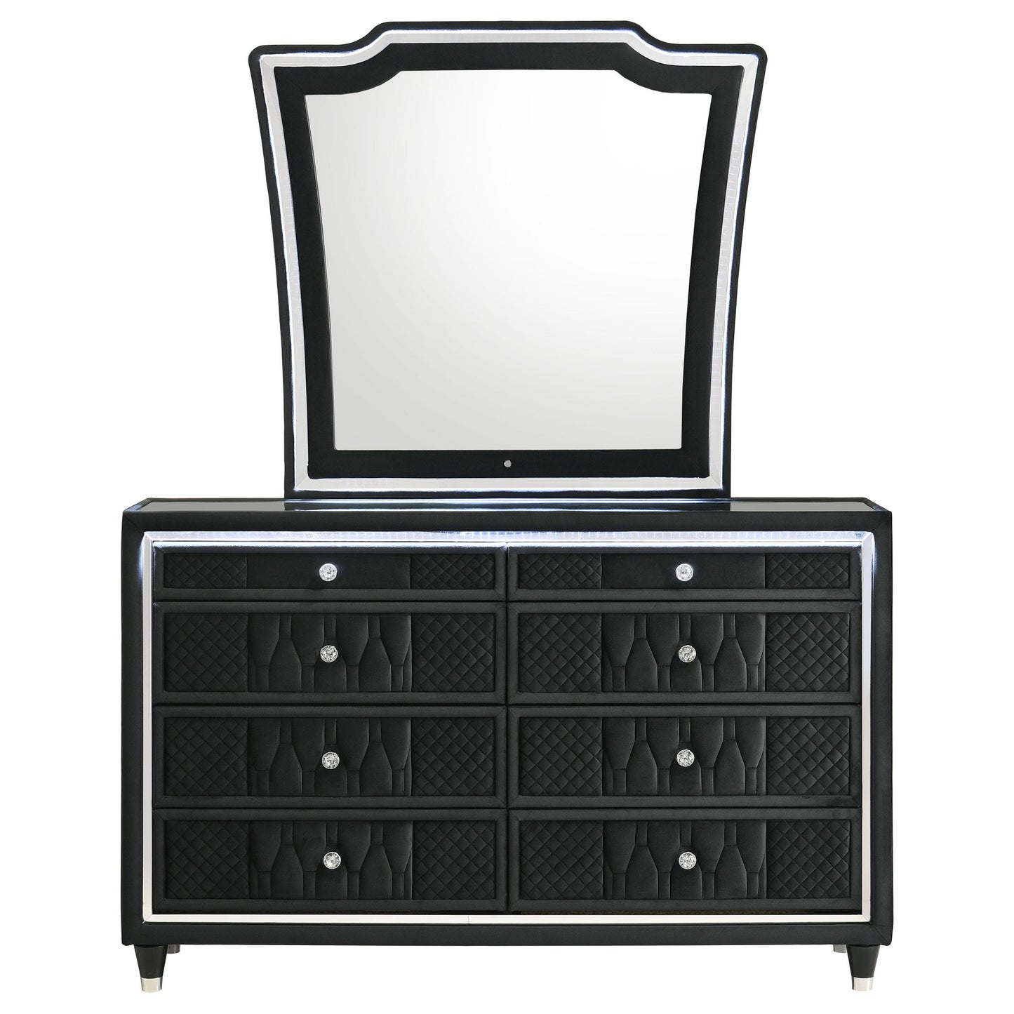  Coaster Furniture Lorient 223163M 8-drawer LED Dresser with Mirror - Black IMAGE 7