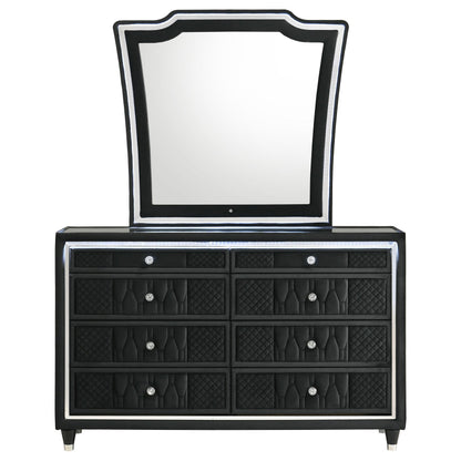  Coaster Furniture Lorient 223163M 8-drawer LED Dresser with Mirror - Black IMAGE 7