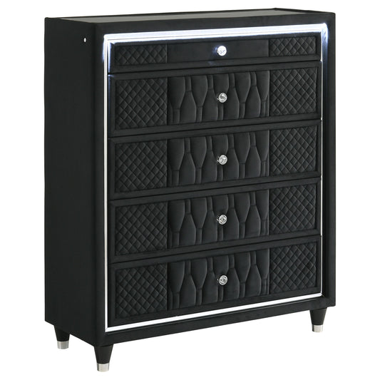  Coaster Furniture Lorient 223165 5-drawer LED Chest - Black IMAGE 1