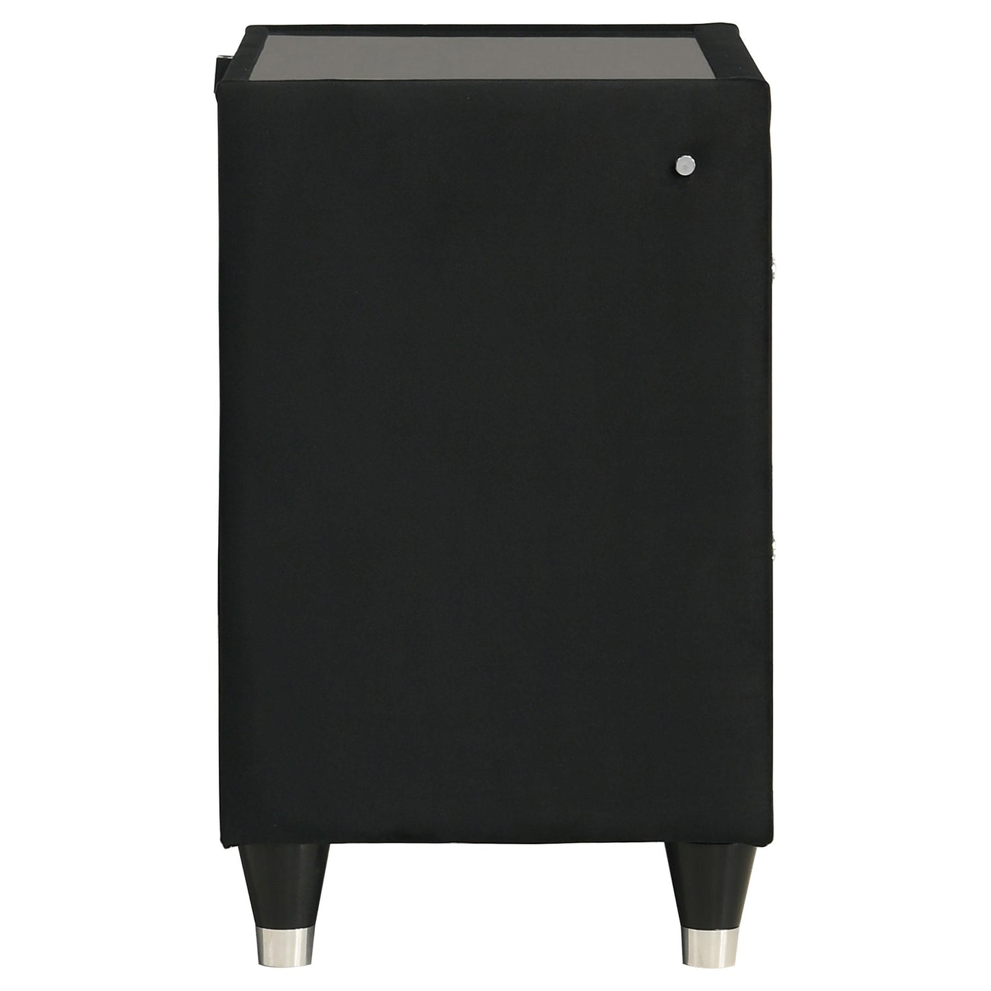  Coaster Furniture Ravenne 223192 2-drawer Velvet Upholstered LED Nightstand with USB - Black IMAGE 9