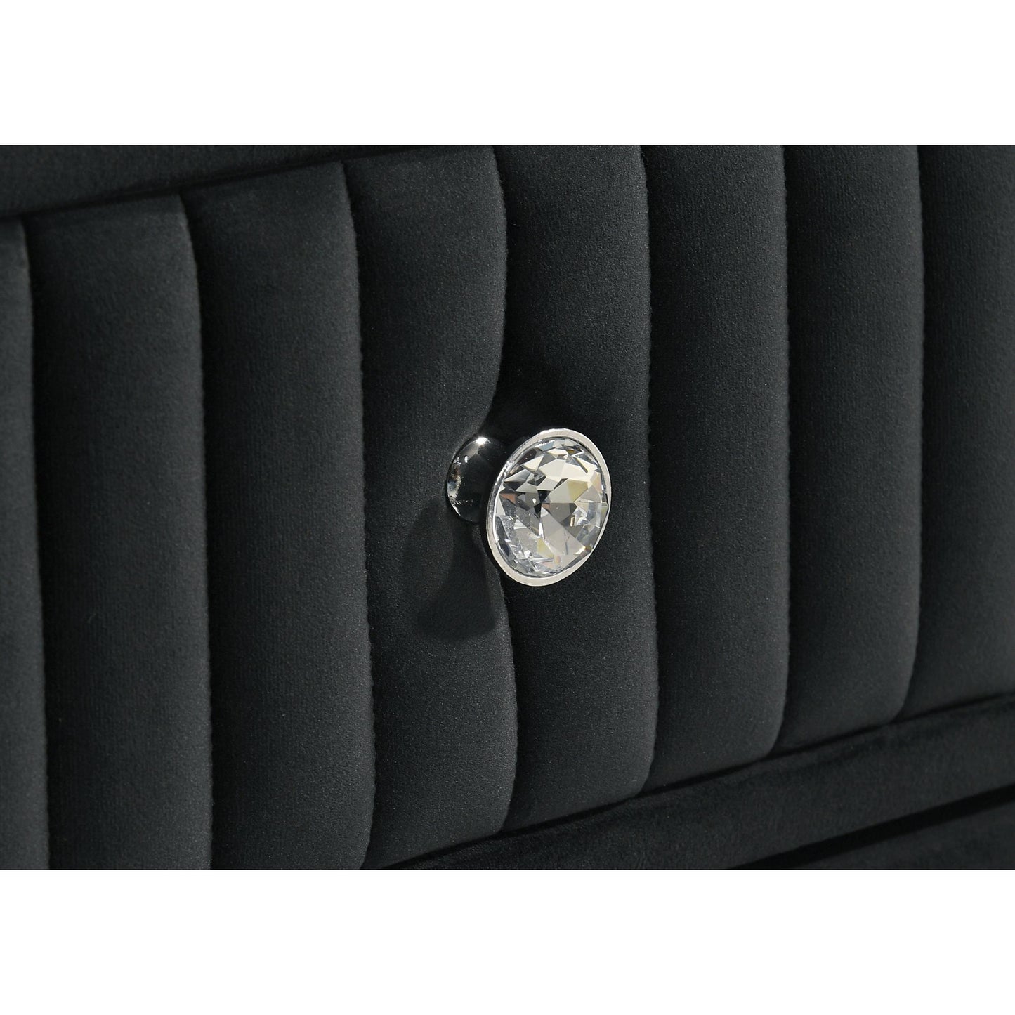  Coaster Furniture Ravenne 223193M 8-drawer Velvet Upholstered LED Dresser and Mirror - Black IMAGE 3