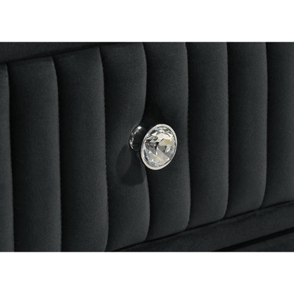  Coaster Furniture Ravenne 223193M 8-drawer Velvet Upholstered LED Dresser and Mirror - Black IMAGE 3