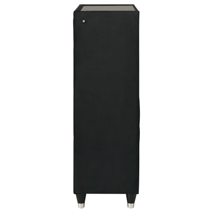  Coaster Furniture Ravenne 223195 5-drawer Velvet Upholstered LED Chest - Black IMAGE 14