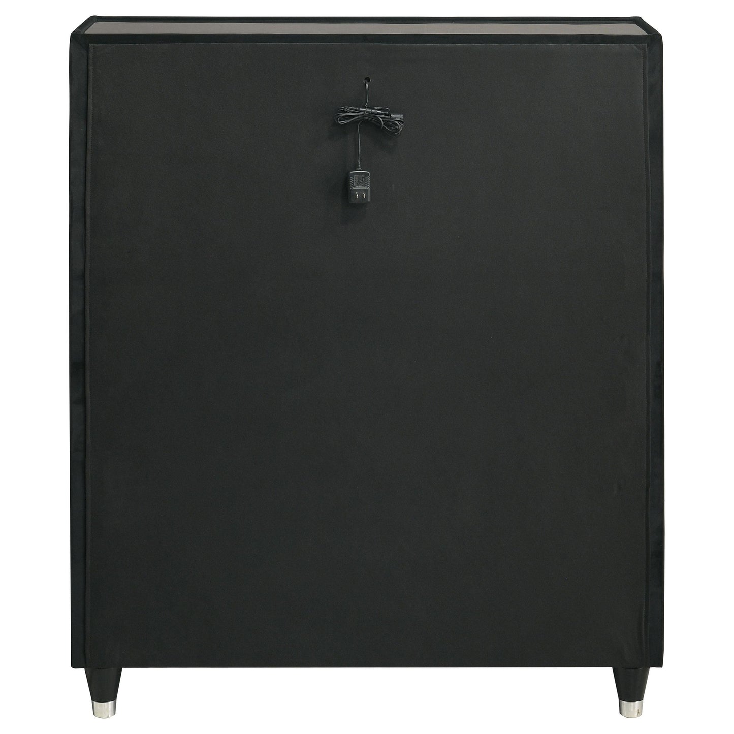  Coaster Furniture Ravenne 223195 5-drawer Velvet Upholstered LED Chest - Black IMAGE 6