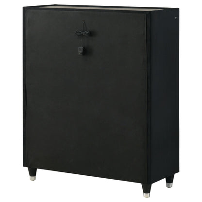  Coaster Furniture Ravenne 223195 5-drawer Velvet Upholstered LED Chest - Black IMAGE 9