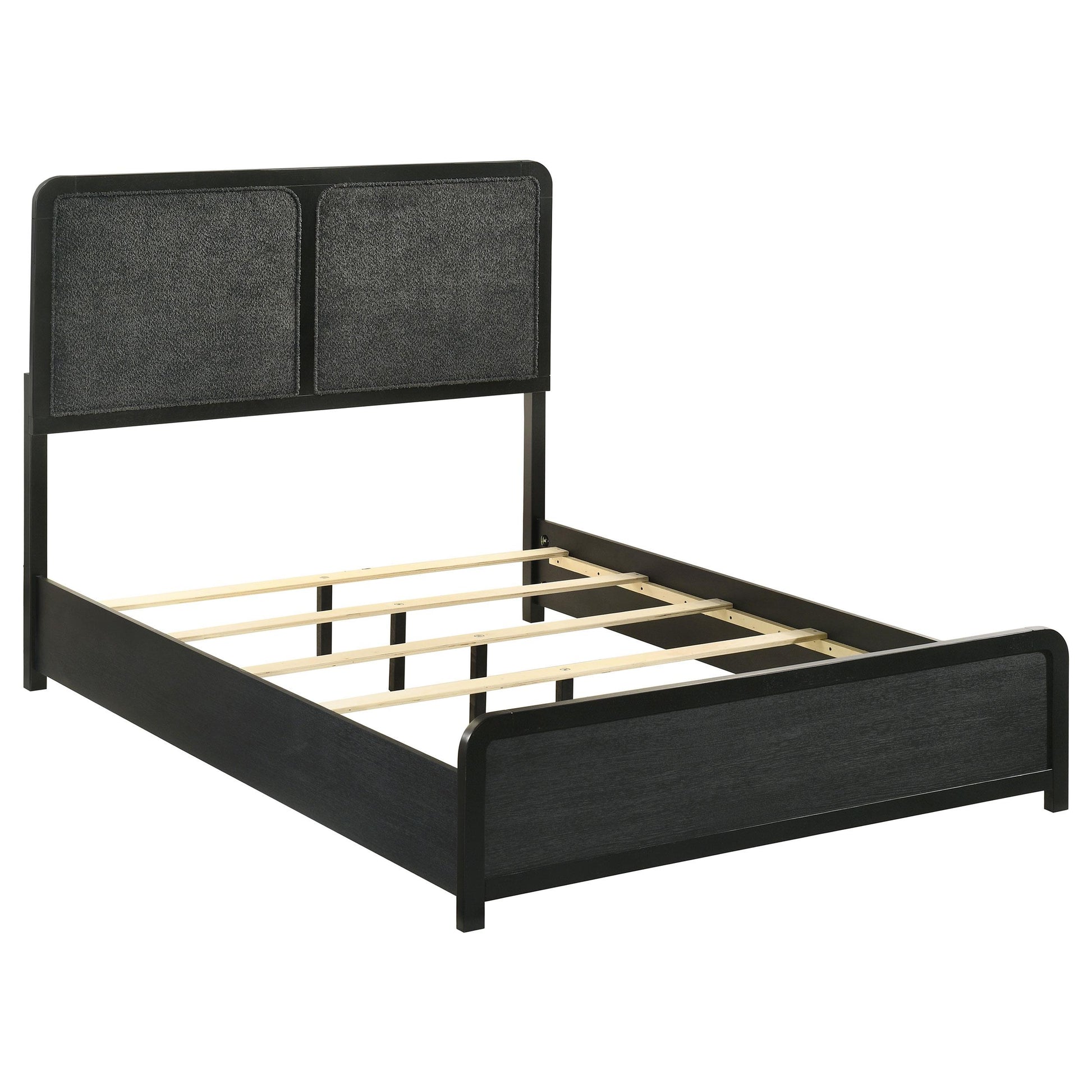  Coaster Furniture Cavelle 223661F 51-inch Upholstered Full Panel Bed - Black IMAGE 2
