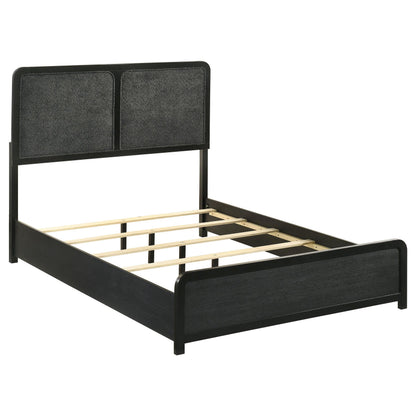  Coaster Furniture Cavelle 223661F 51-inch Upholstered Full Panel Bed - Black IMAGE 2