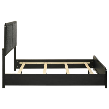  Coaster Furniture Cavelle 223661F 51-inch Upholstered Full Panel Bed - Black IMAGE 4