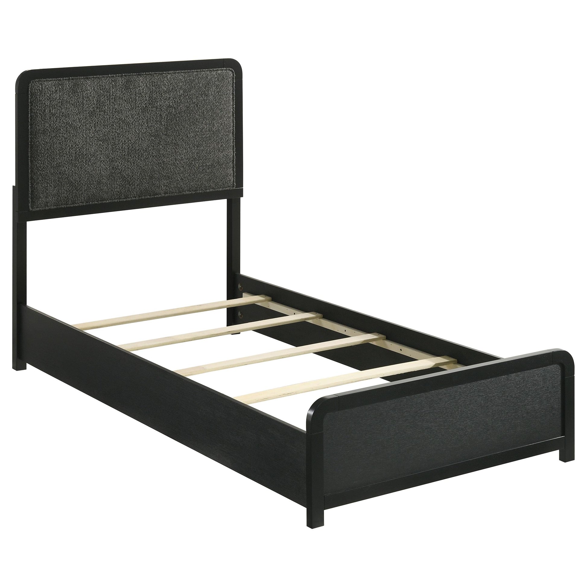  Coaster Furniture Cavelle 223661T 51-inch Upholstered Twin Panel Bed - Black IMAGE 5