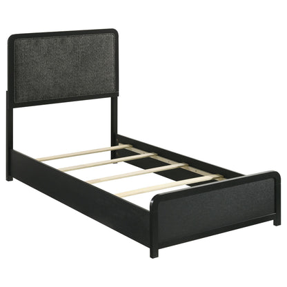  Coaster Furniture Cavelle 223661T 51-inch Upholstered Twin Panel Bed - Black IMAGE 5