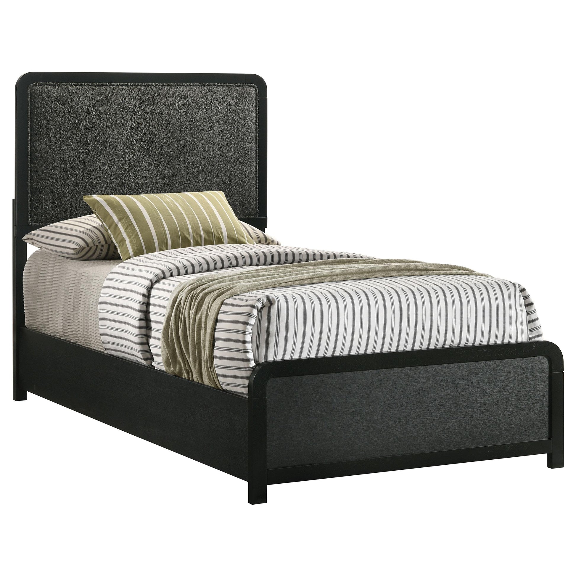  Coaster Furniture Cavelle 223661T 51-inch Upholstered Twin Panel Bed - Black IMAGE 8