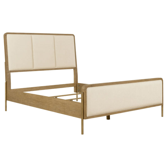  Coaster Furniture Arini 224301KECRM 56-inch Eastern King Panel Bed - Cream/Sand Wash IMAGE 1