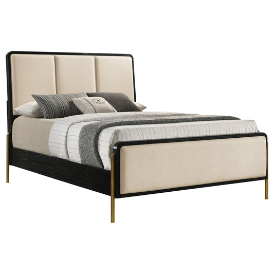  Coaster Furniture Arini 224331KECRM 56-inch Eastern King Panel Bed - Cream/Black IMAGE 1