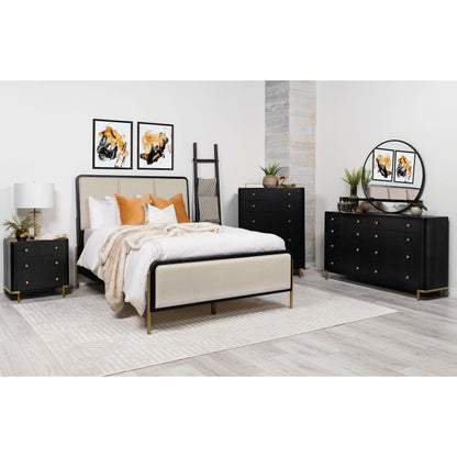  Coaster Furniture Arini 224331KECRM 56-inch Eastern King Panel Bed - Cream/Black IMAGE 6