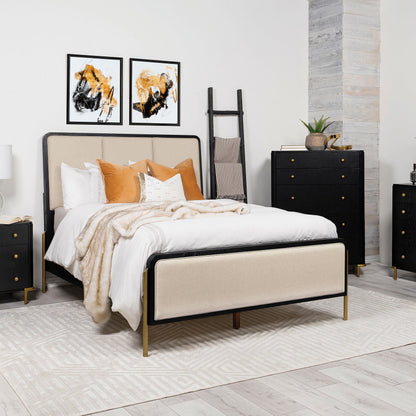  Coaster Furniture Arini 224331QCRM 56-inch Queen Panel Bed - Cream/Black IMAGE 4