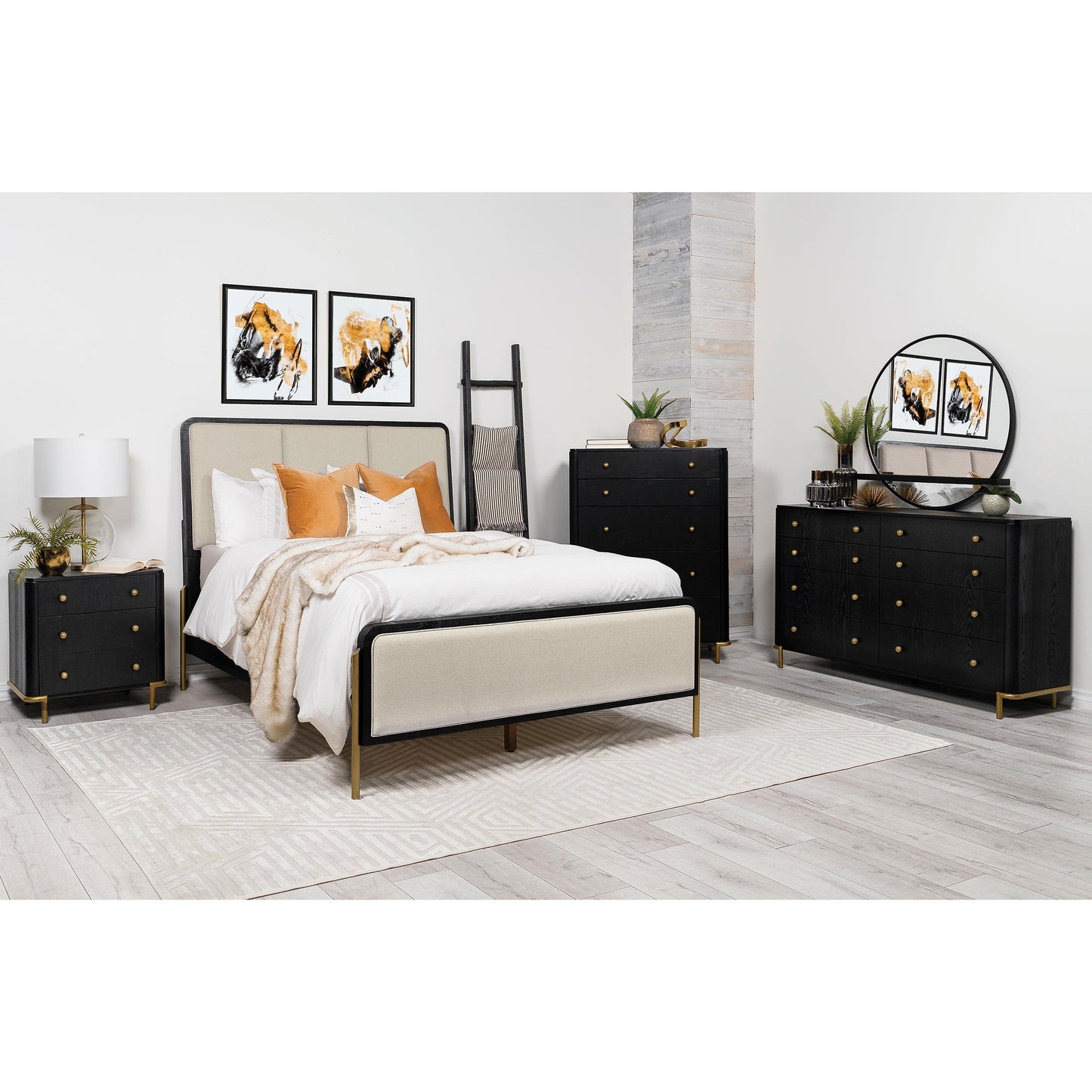  Coaster Furniture Arini 224331QCRM 56-inch Queen Panel Bed - Cream/Black IMAGE 7