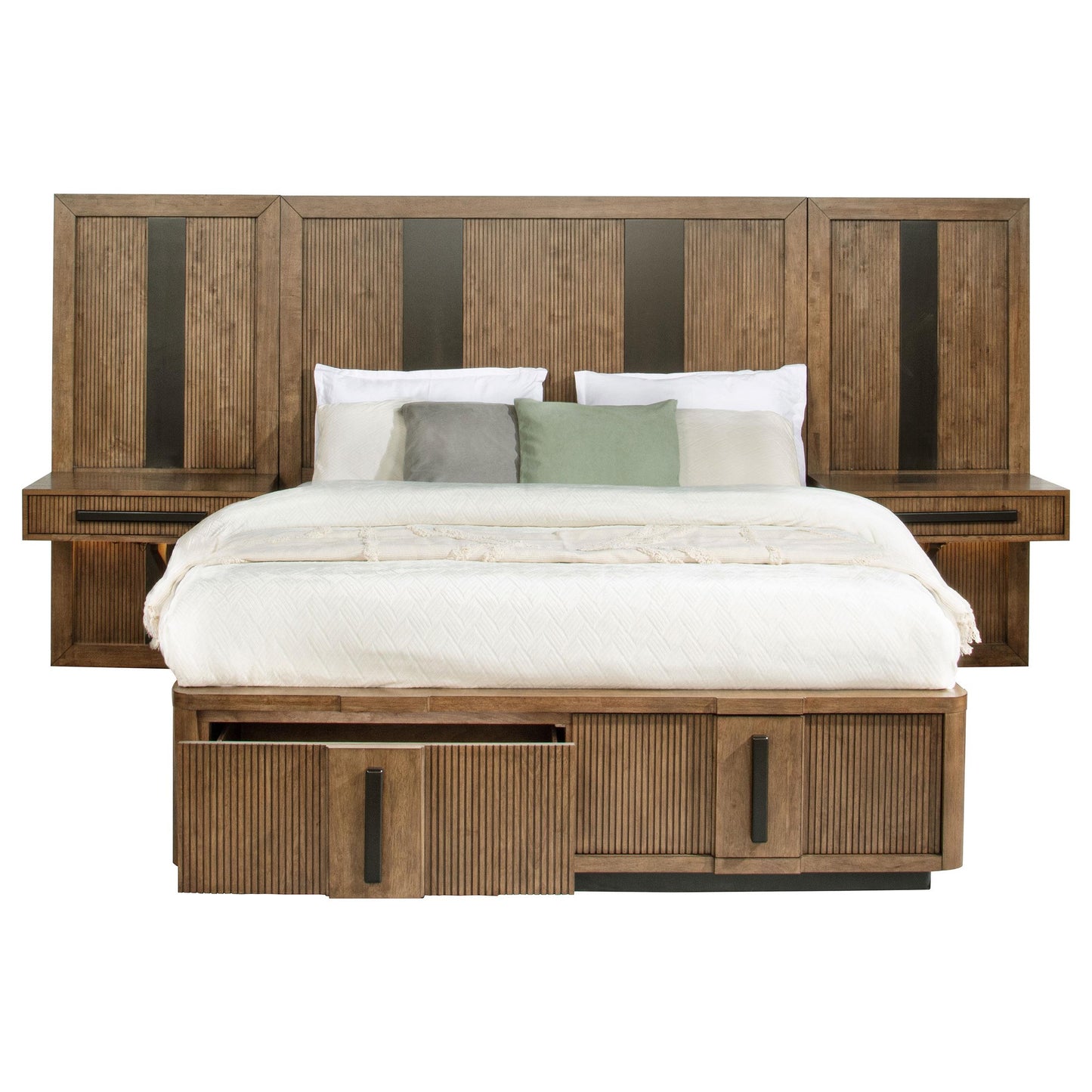  Coaster Furniture Terrace 224907 2-piece Wall Panel with Nightstand Set - Ash Brown IMAGE 7