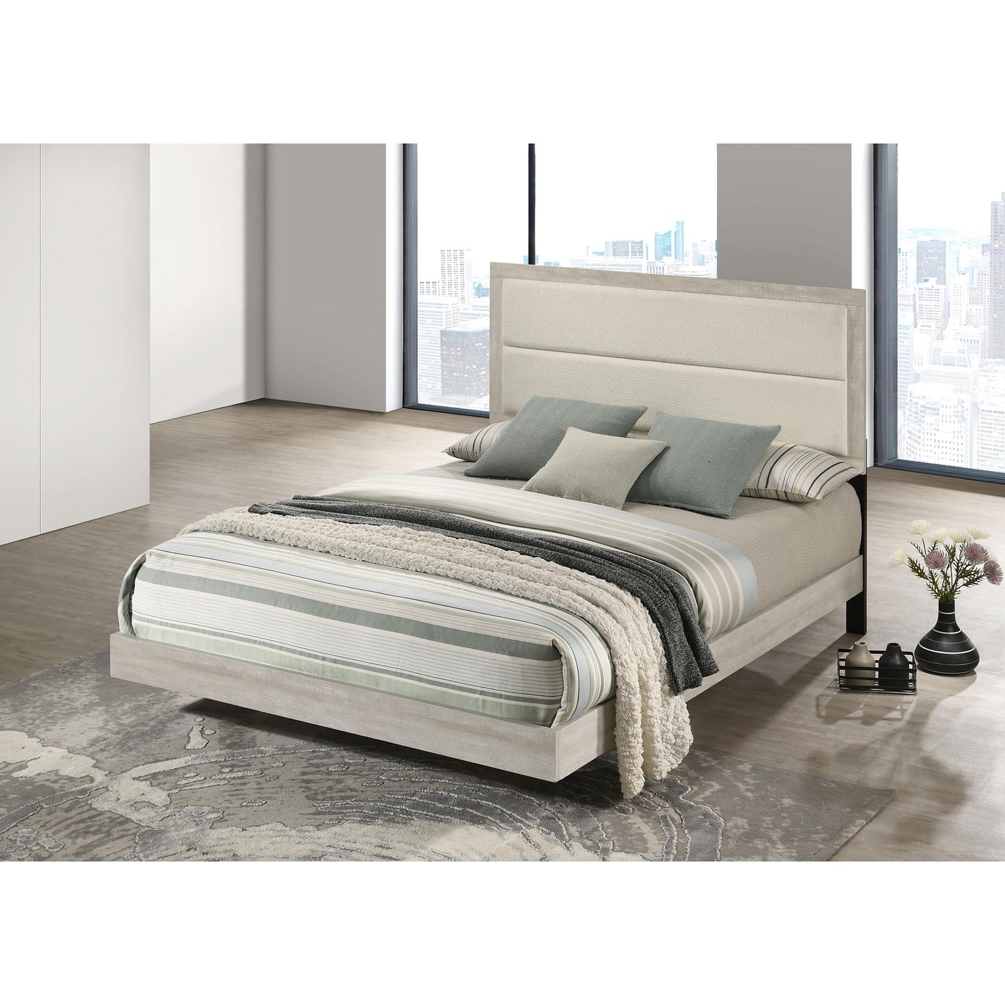  Coaster Furniture Trenton 225061Q 54-inch Wood Queen Panel Bed - Rustic Cream IMAGE 4