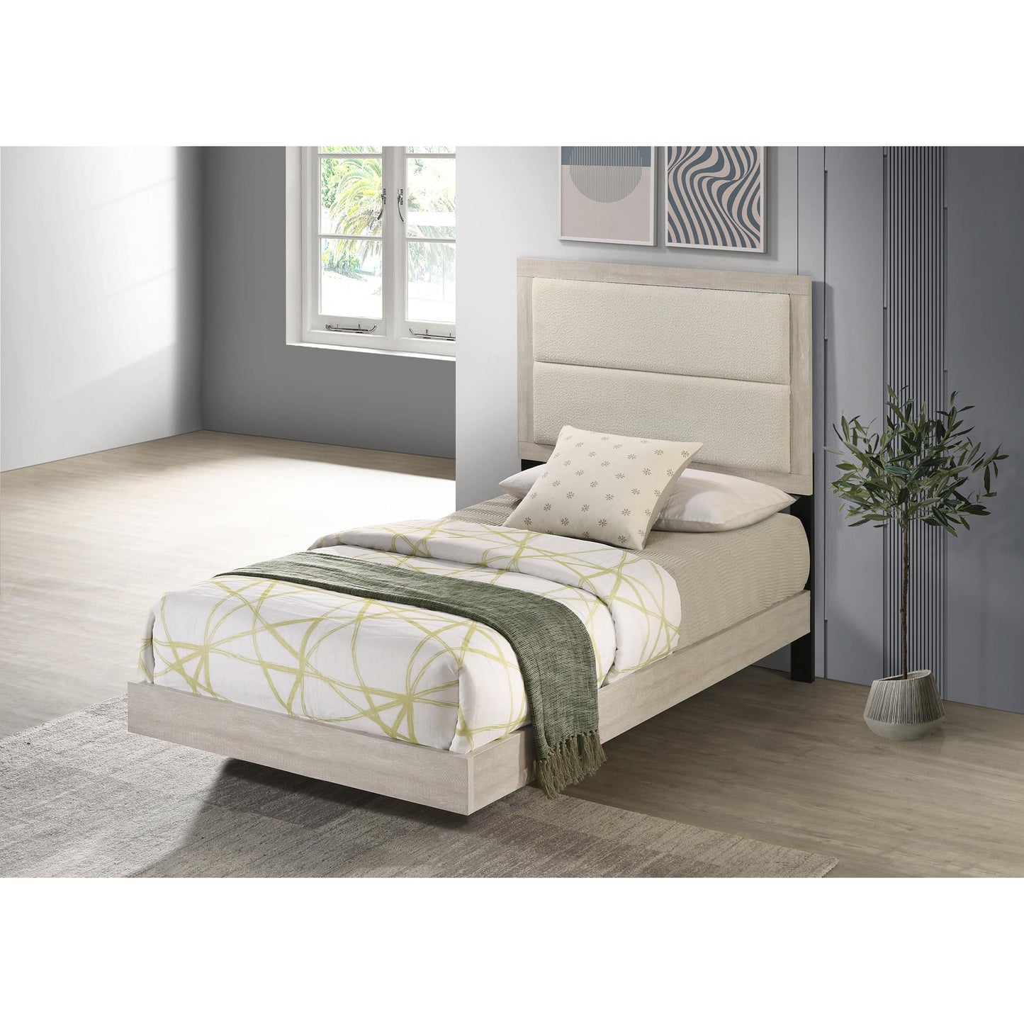  Coaster Furniture Trenton 225061T 54-inch Wood Twin Panel Bed - Rustic Cream IMAGE 5