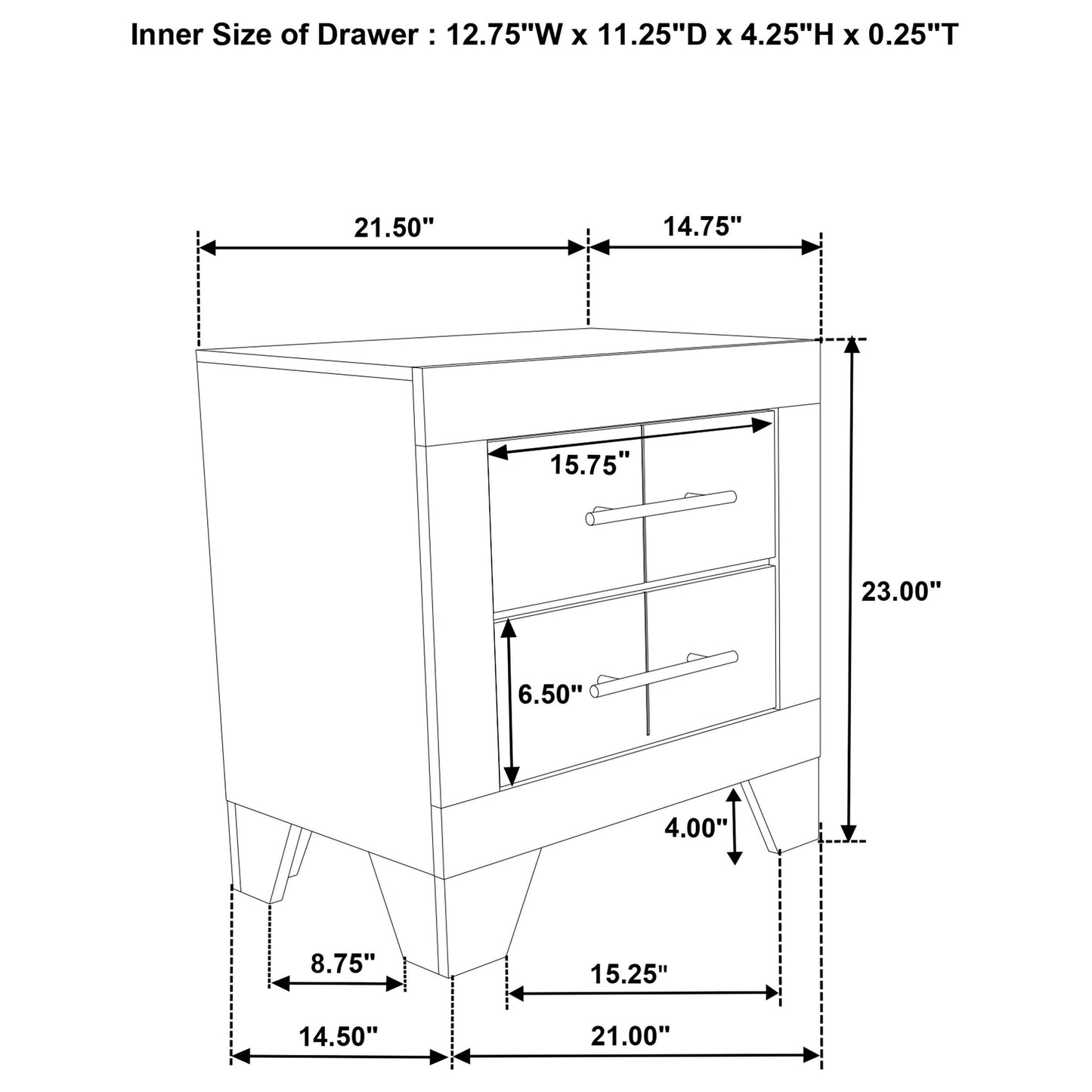  Coaster Furniture Trenton 225062 2-drawer Nightstand Bedside Table - Rustic Cream IMAGE 13