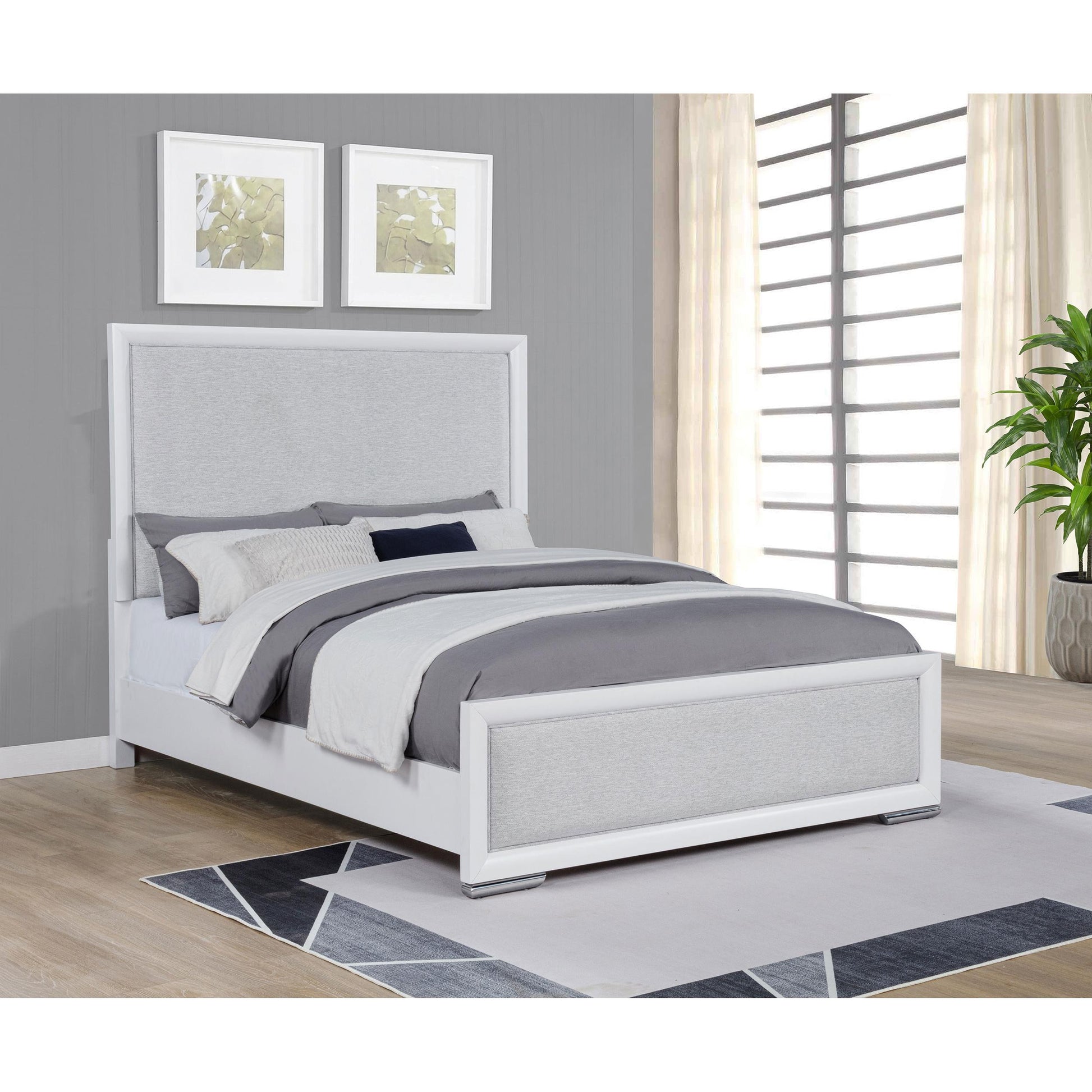  Coaster Furniture Gracemont 225071Q 57-inch Queen Panel Bed - Grey/White IMAGE 5