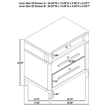  Coaster Furniture Gracemont 225072 3-drawer Bedroom Nightstand Bedside Table - White IMAGE 9