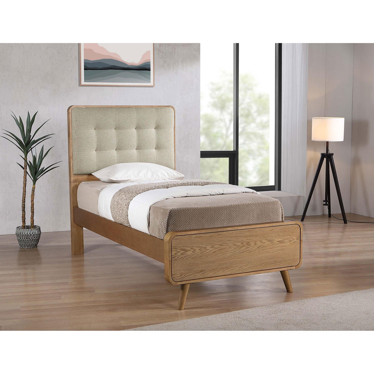  Coaster Furniture Robyn 225091T Wood Twin Platform Bed - Light Ash IMAGE 4