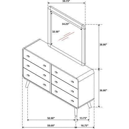  Coaster Furniture Robyn 225093M 6-drawer Bedroom Dresser and Mirror - Light Ash IMAGE 13