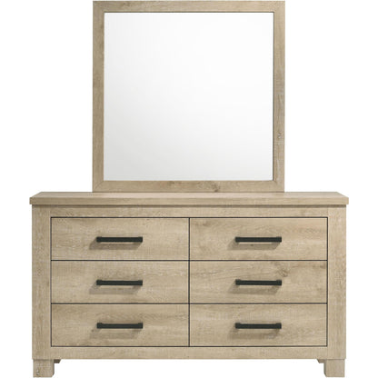  Coaster Furniture Oakglen 225103M 6-drawer Bedroom Dresser and Mirror - Weathered Oak IMAGE 3