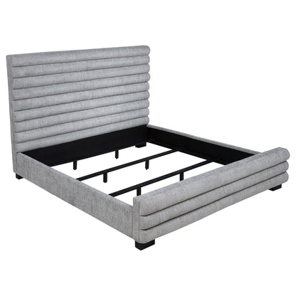  Coaster Furniture Patricia 300719KE 58-inch Boucle Upholstered Eastern King Bed - Grey IMAGE 2