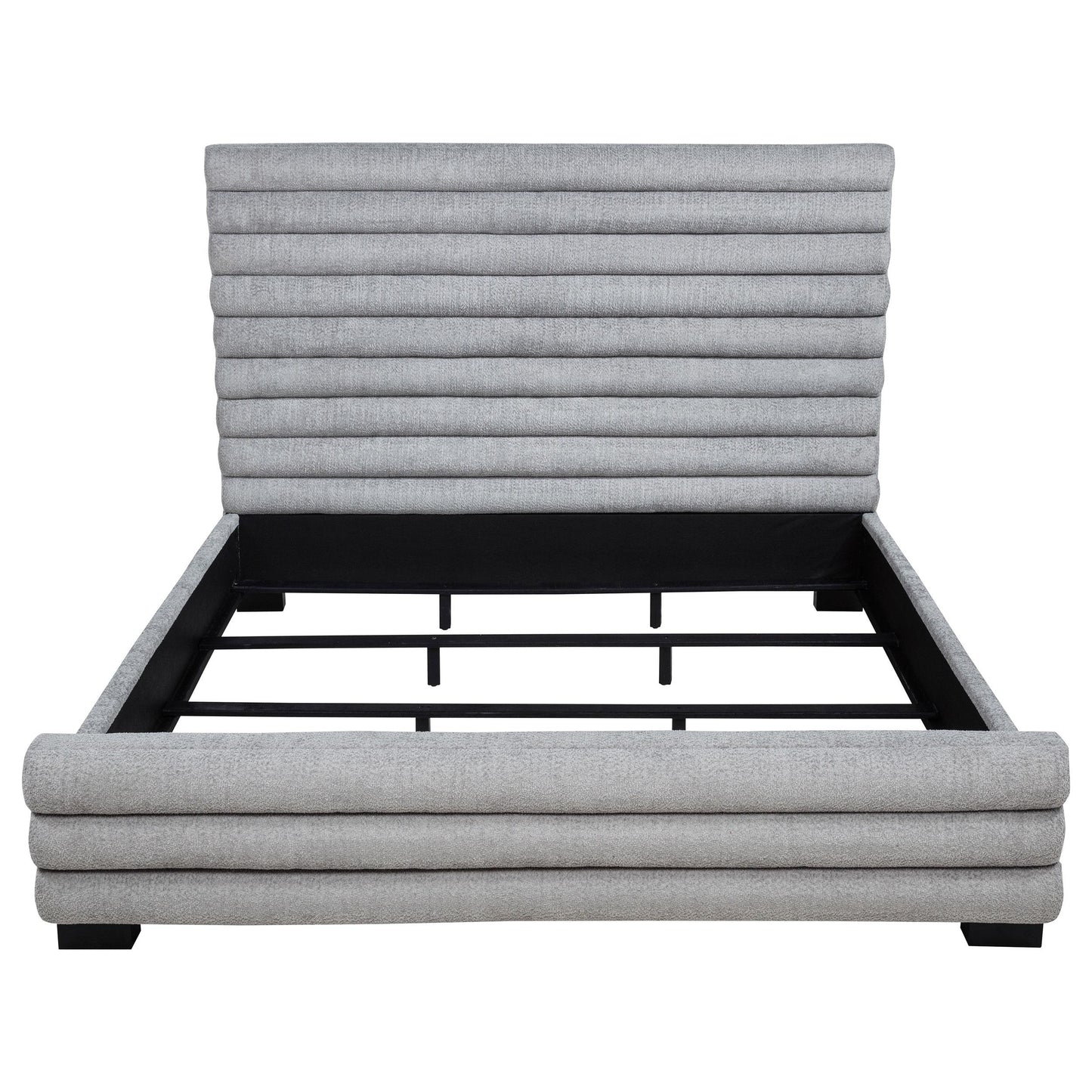  Coaster Furniture Patricia 300719KE 58-inch Boucle Upholstered Eastern King Bed - Grey IMAGE 6