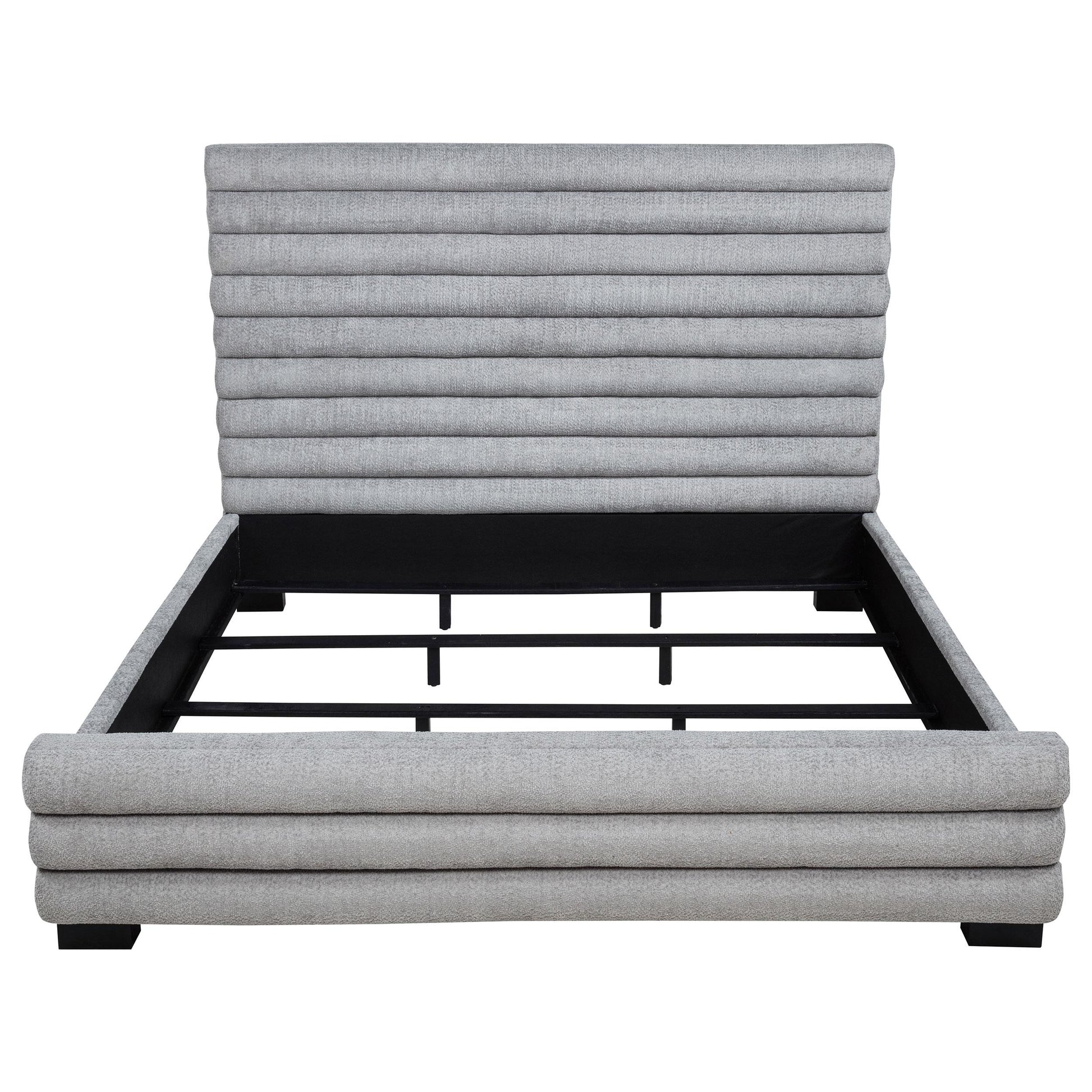 Coaster Furniture Patricia 300719KE 58-inch Boucle Upholstered Eastern King Bed - Grey IMAGE 6