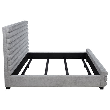 Coaster Furniture Patricia 300719KE 58-inch Boucle Upholstered Eastern King Bed - Grey IMAGE 7