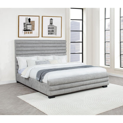  Coaster Furniture Patricia 300719KE 58-inch Boucle Upholstered Eastern King Bed - Grey IMAGE 8