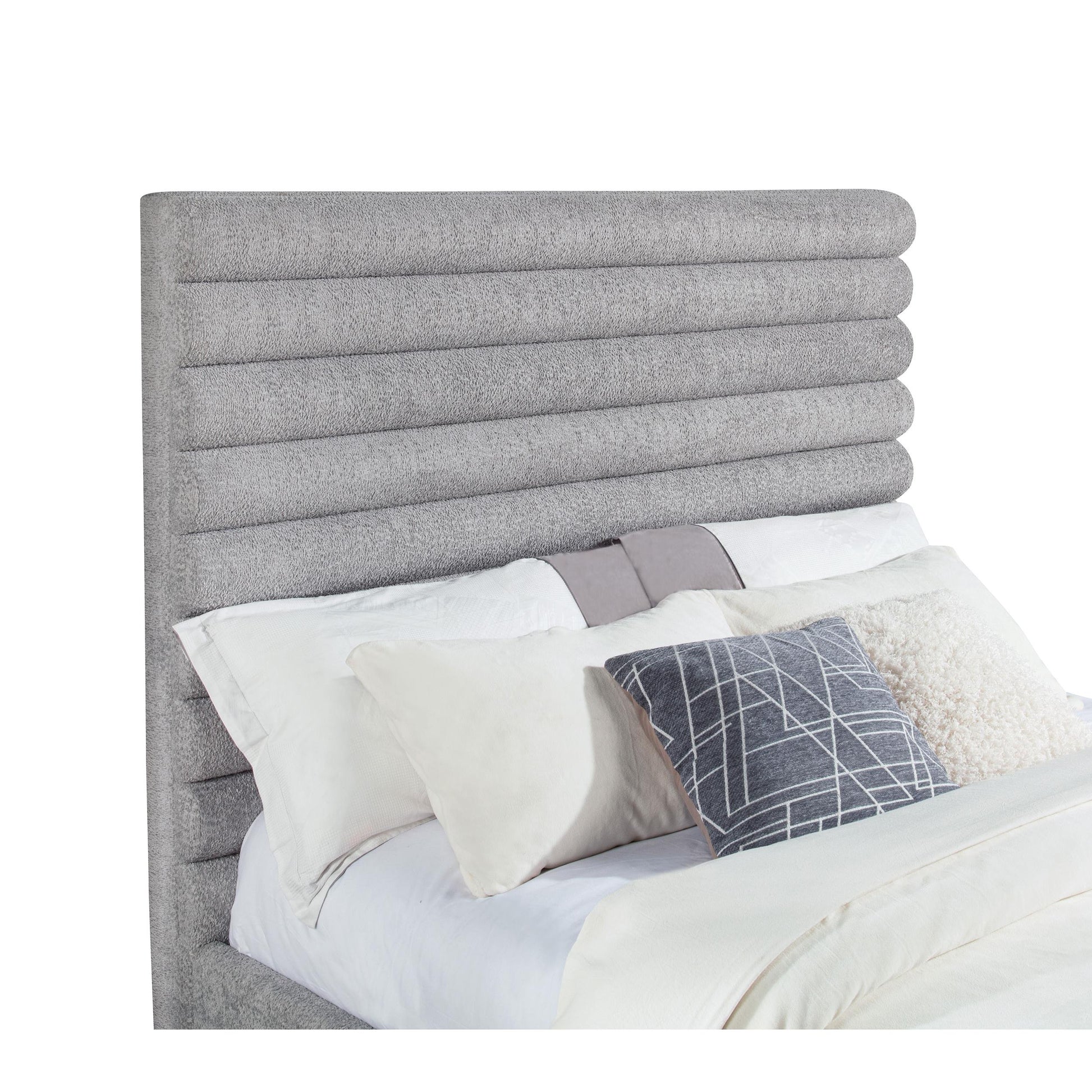  Coaster Furniture Patricia 300719Q 58-inch Boucle Upholstered Queen Bed - Grey IMAGE 2