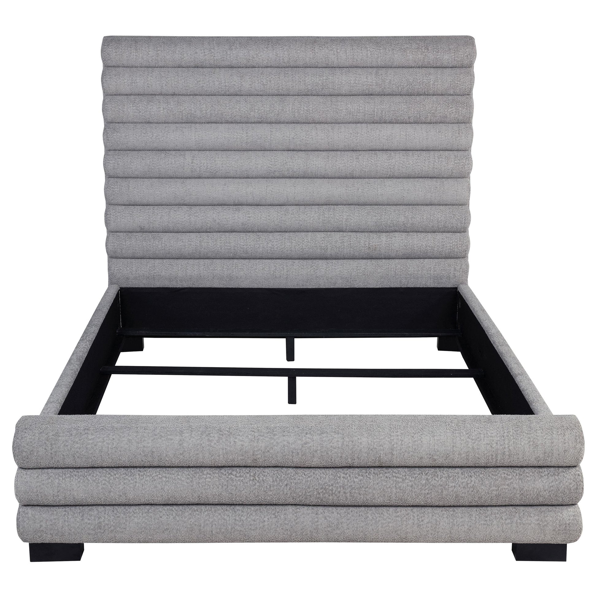  Coaster Furniture Patricia 300719Q 58-inch Boucle Upholstered Queen Bed - Grey IMAGE 4