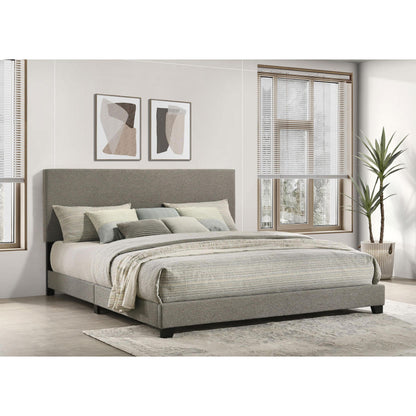  Coaster Furniture Dorian 300851KE Fabric Upholstered Eastern King Panel Bed - Taupe IMAGE 2