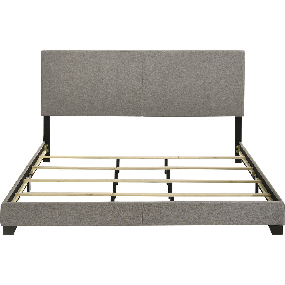  Coaster Furniture Dorian 300851KE Fabric Upholstered Eastern King Panel Bed - Taupe IMAGE 4