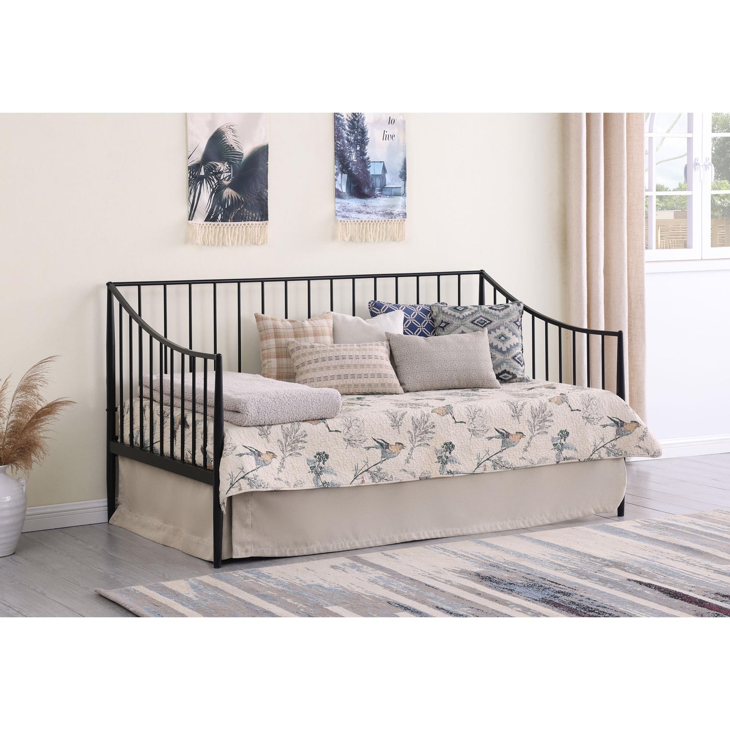  Coaster Furniture Newbury 301056 Metal Twin Daybed Bed Frame - Matte Black IMAGE 4