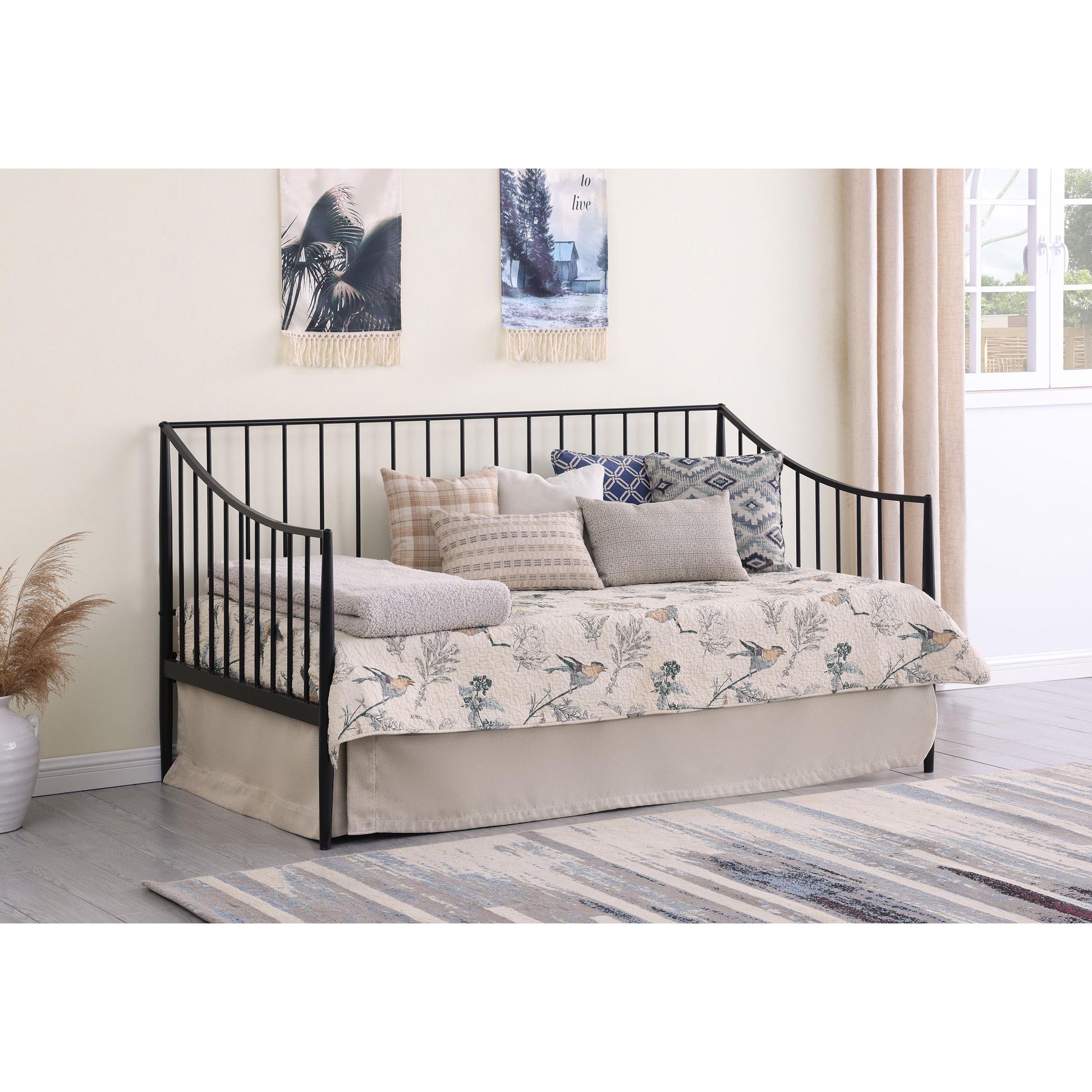  Coaster Furniture Newbury 301056 Metal Twin Daybed Bed Frame - Matte Black IMAGE 4