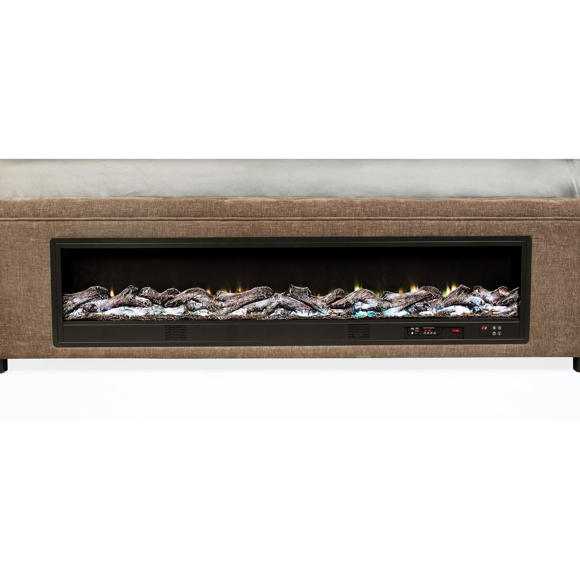  Coaster Furniture Senna 305811Q Upholstered Queen Audio Flame Visualizer Bed - Brown IMAGE 7