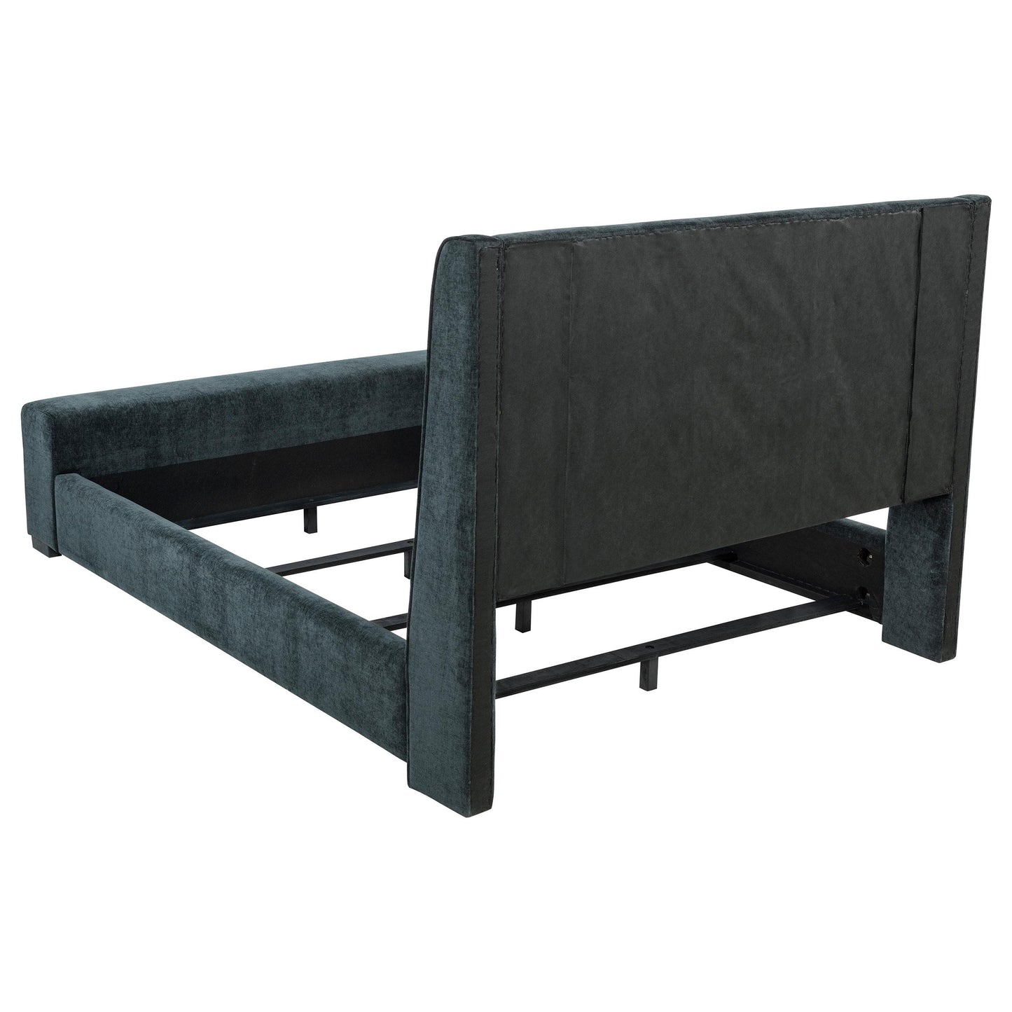 Coaster Furniture Preston 305821KE Upholstered Eastern King Audio Flame Visualizer Bed - Dark Blue IMAGE 2