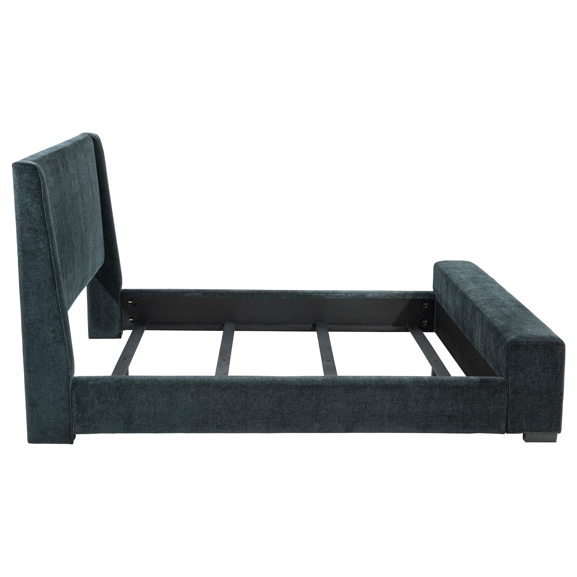  Coaster Furniture Preston 305821KE Upholstered Eastern King Audio Flame Visualizer Bed - Dark Blue IMAGE 3