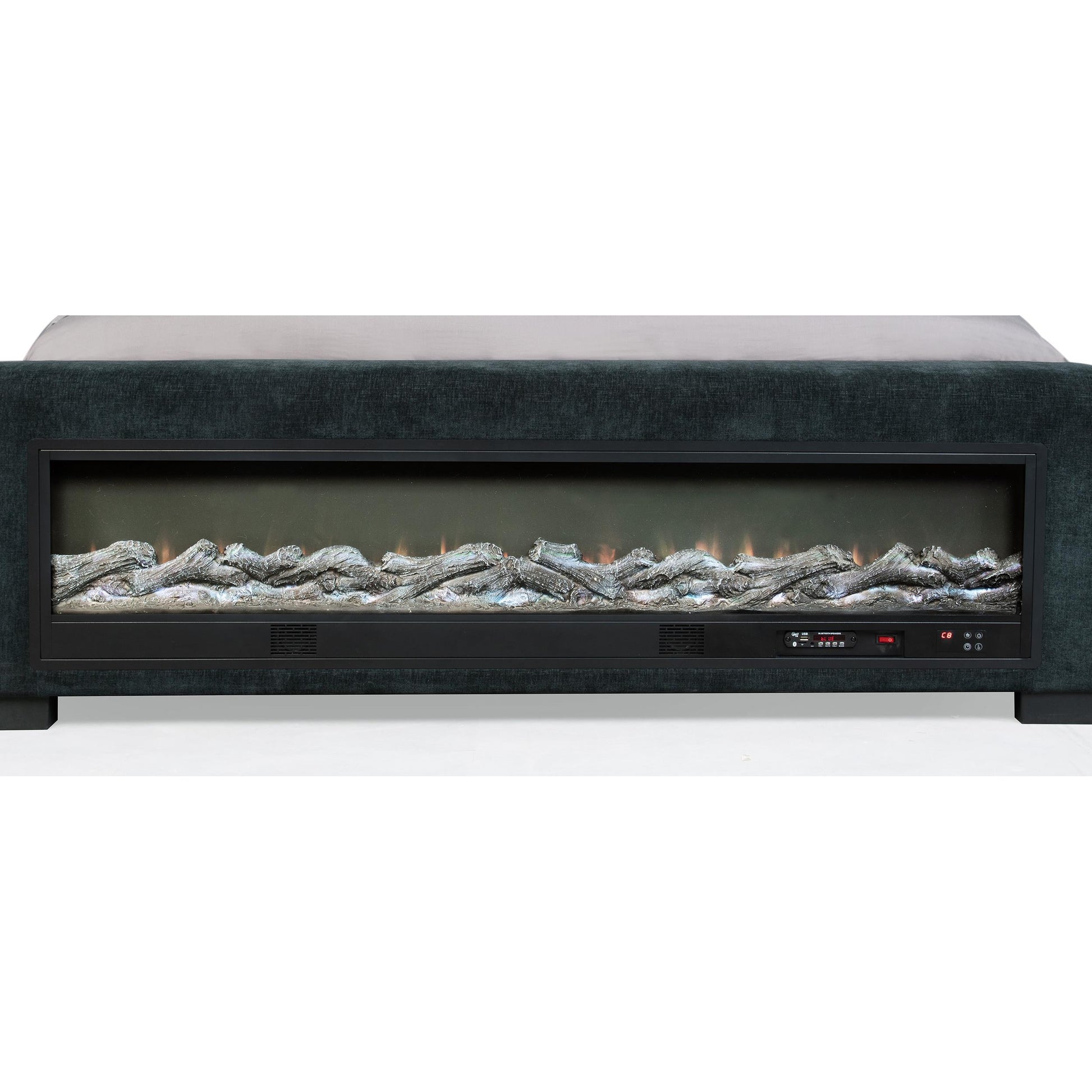  Coaster Furniture Preston 305821KE Upholstered Eastern King Audio Flame Visualizer Bed - Dark Blue IMAGE 6