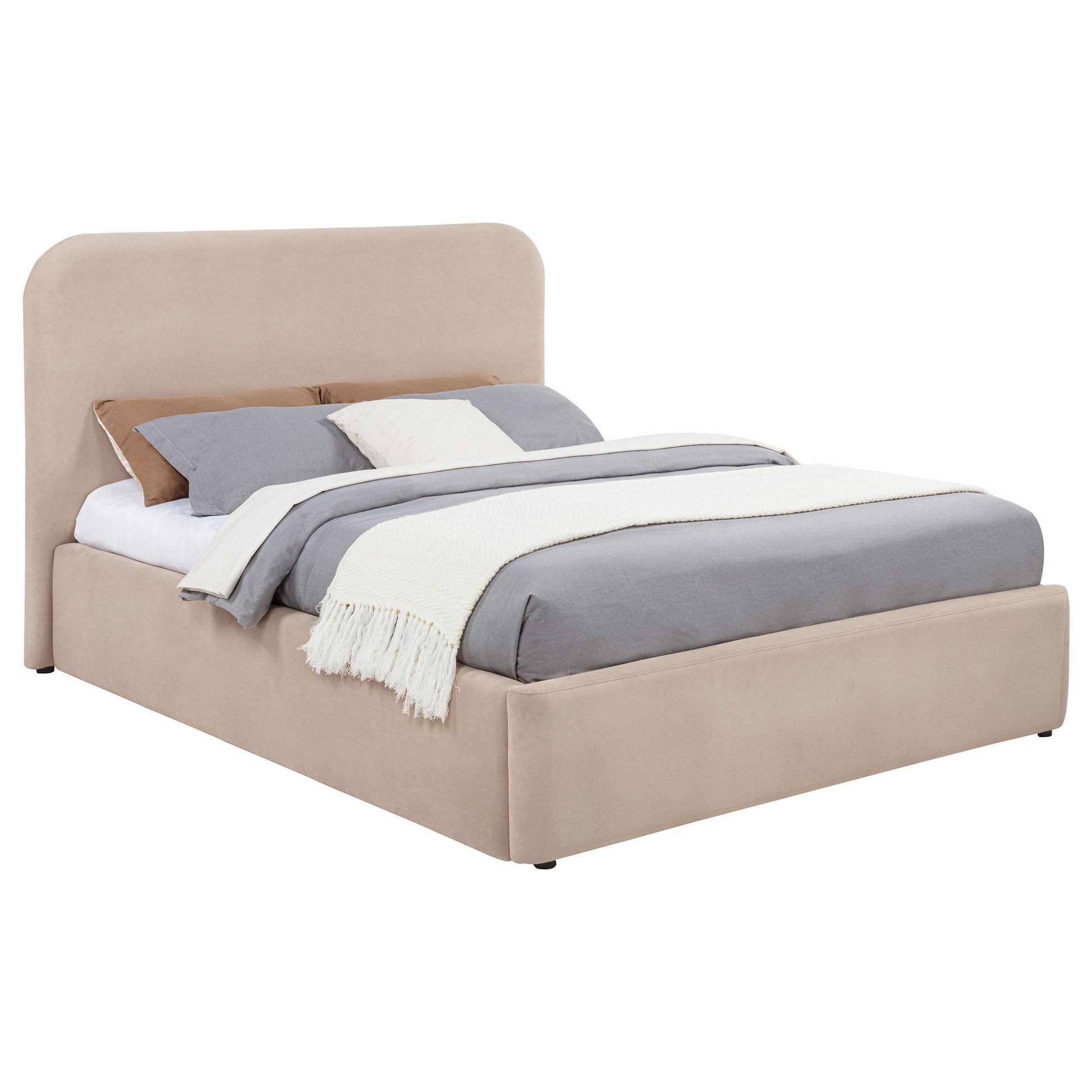  Coaster Furniture Anders 306037BEIF Upholstered Full Storage Lift Platform Bed - Beige IMAGE 5