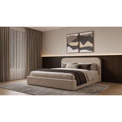 Coaster Furniture Anders 306037BEIKE Upholstered Eastern King Storage Lift Platform Bed - Beige IMAGE 4