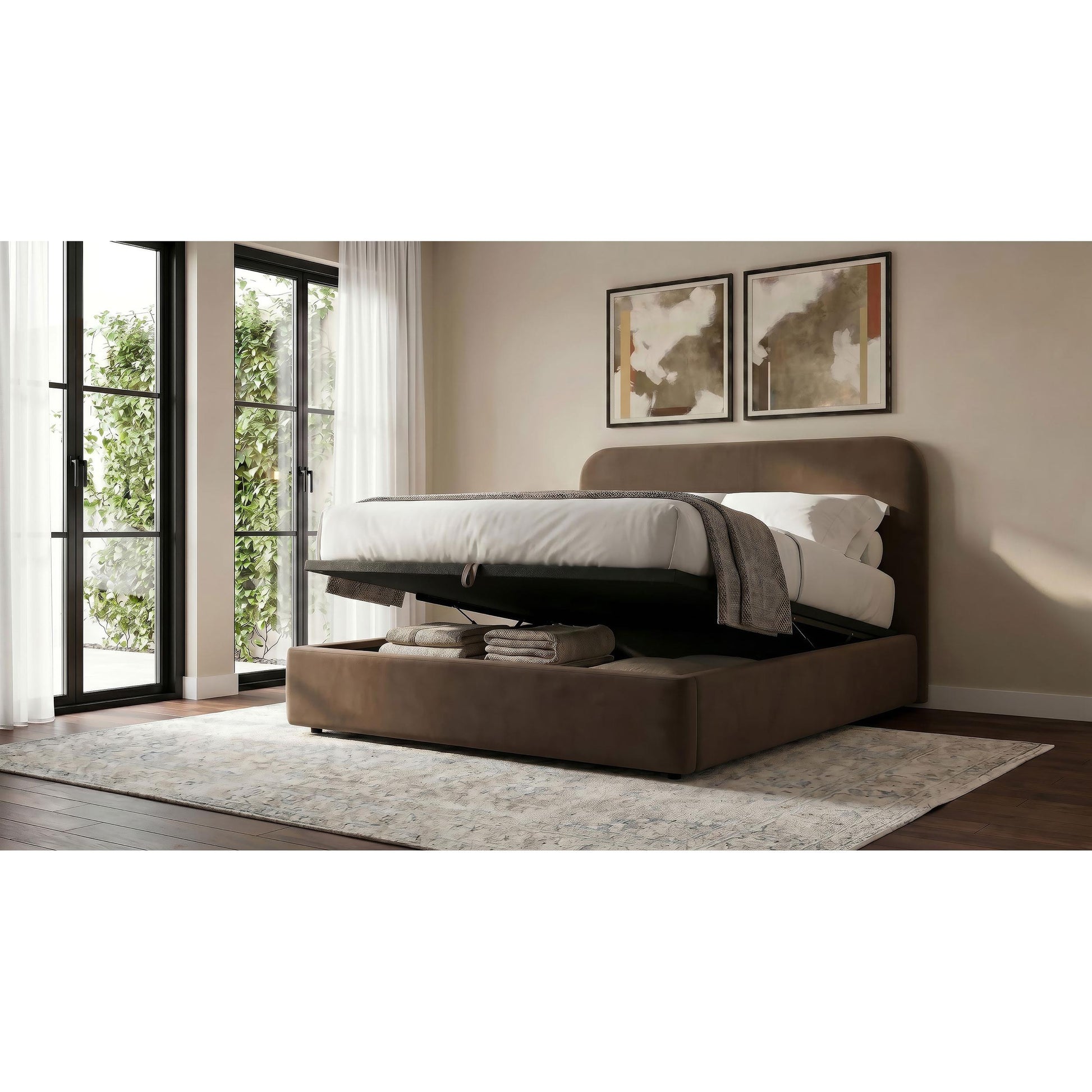  Coaster Furniture Anders 306037CHF Upholstered Full Storage Lift Platform Bed - Chocolate IMAGE 9