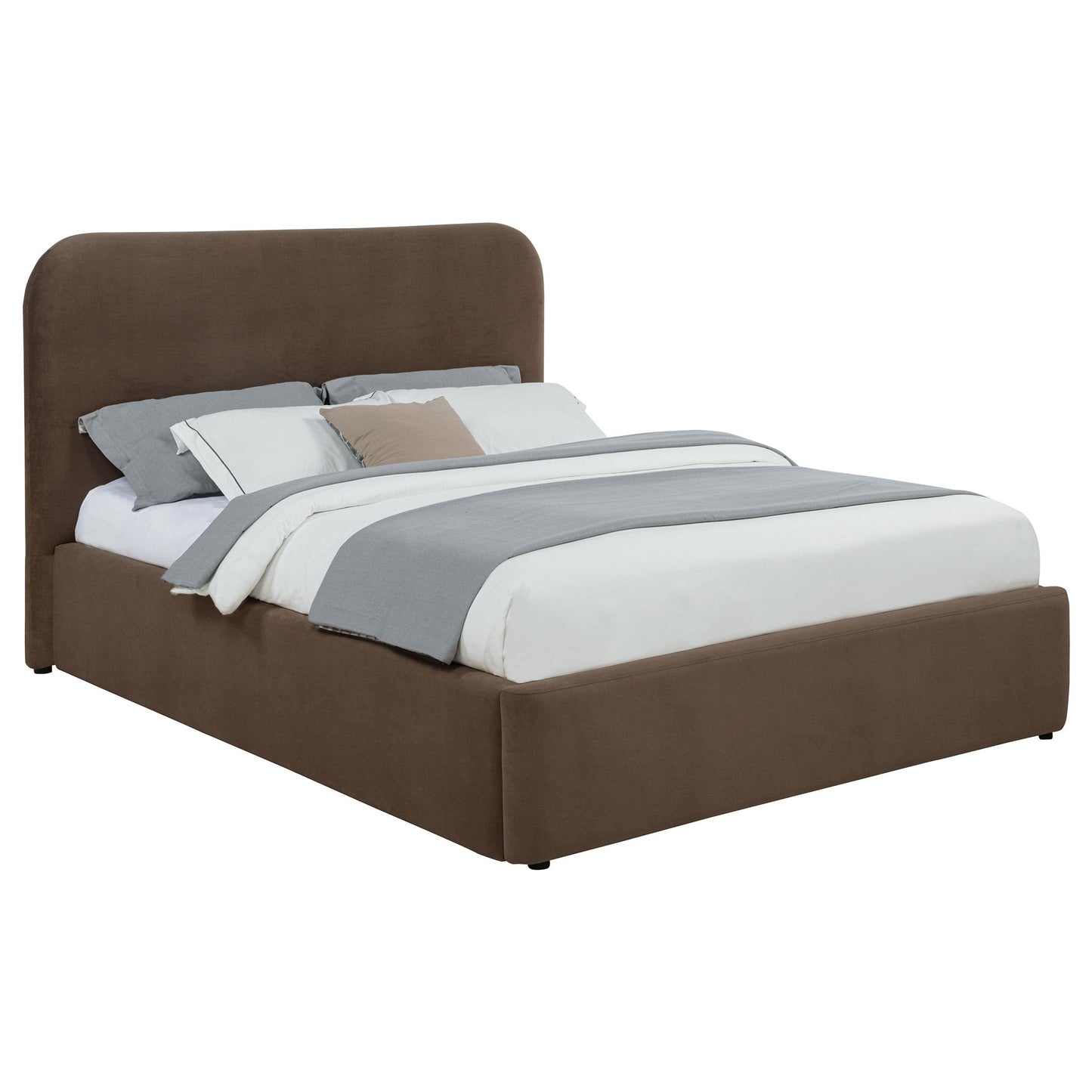  Coaster Furniture Anders 306037CHKE Upholstered Eastern King Storage Lift Platform Bed - Chocolate IMAGE 3